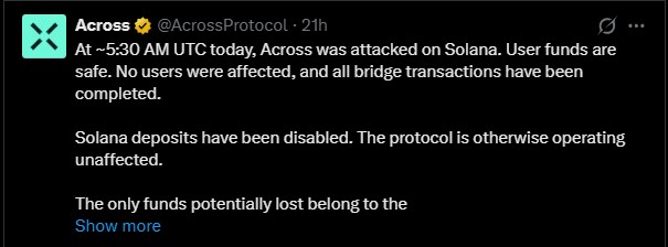 Across Protocol Solana Attack detail Across Protocol Solana Attack detail
