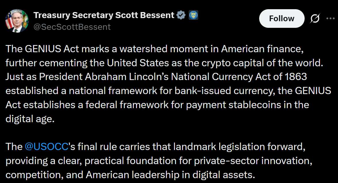 Treasury Secretary Scott Bessent