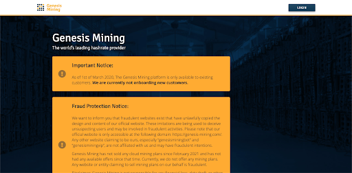 Historical  Genesis Mining