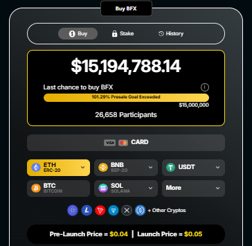 BlockchainFX Presale Dashboard