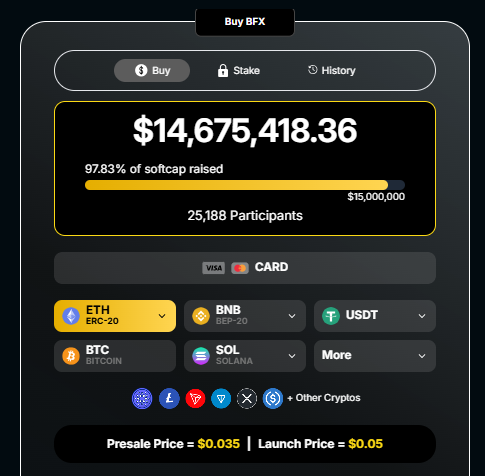 blockchainfx presale price