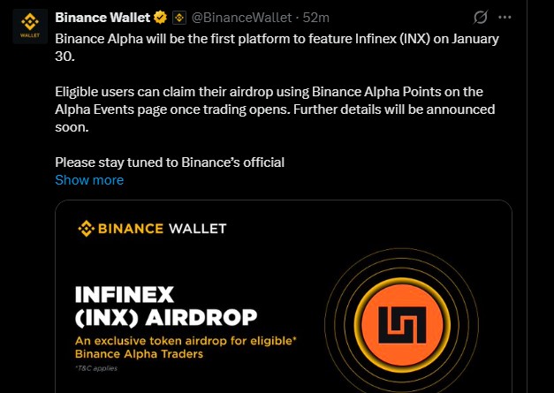 Binance Listing Infinex Token Binance Listing Infinex Token