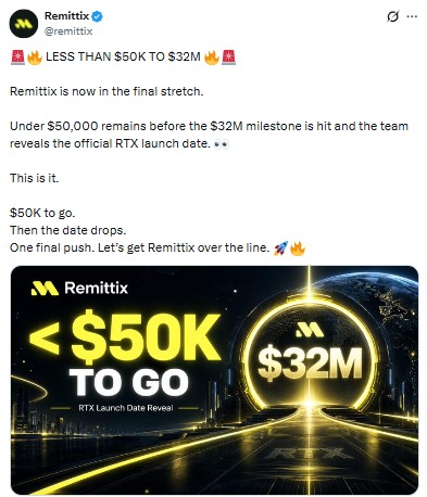 Under $50,000 remains before the $32M milestone Under $50,000 remains before the $32M milestone