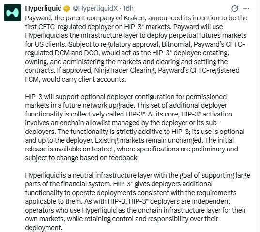 Hyperliquid News: Payward