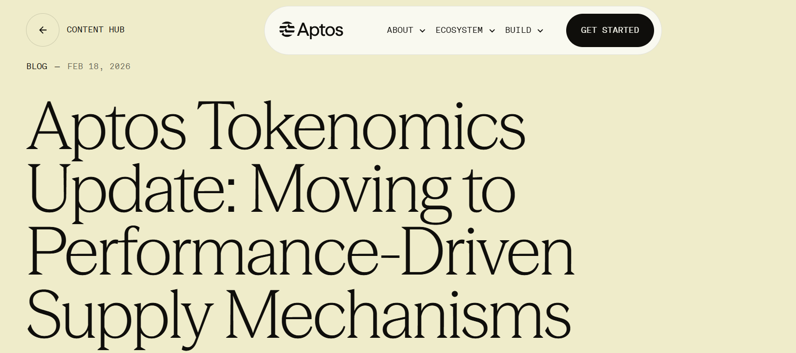 Aptos Tokenomics Update Aptos Tokenomics Update