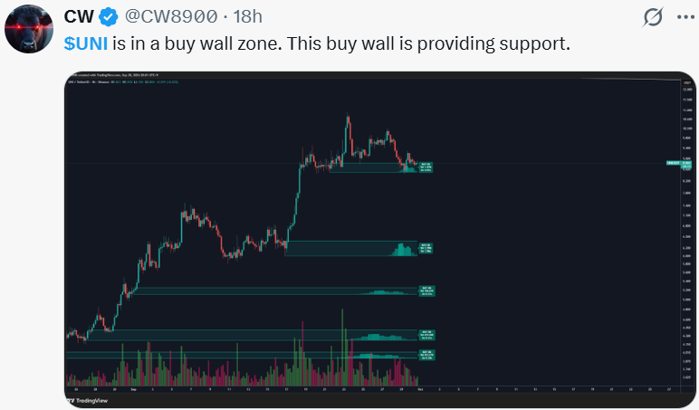 UNI News: A Trader Points to a Buy Wall Supporting UNI UNI News: A Trader Points to a Buy Wall Supporting UNI