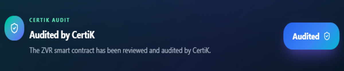 official zaviron website screenshot of Certik audit