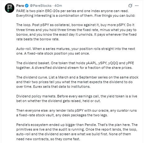 the official PARE announcement on X
