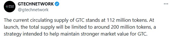 GTech Network Total Supply Update GTech Network Total Supply Update