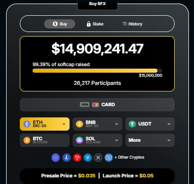 BlockchainFX Pesale Dashboard BlockchainFX Pesale Dashboard