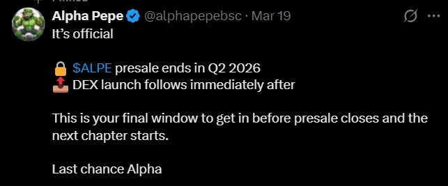 ALPE Presale end date