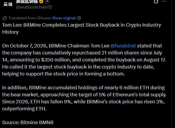BitMine Completes Its Reported Buyback BitMine Completes Its Reported Buyback