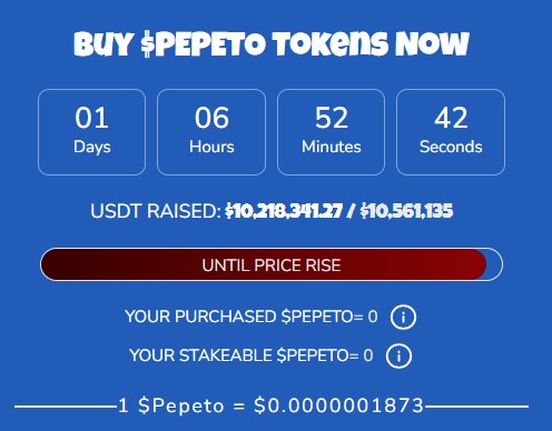 Pepeto Presale Data Pepeto Presale Data