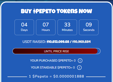 pepeto presale price pepeto presale price
