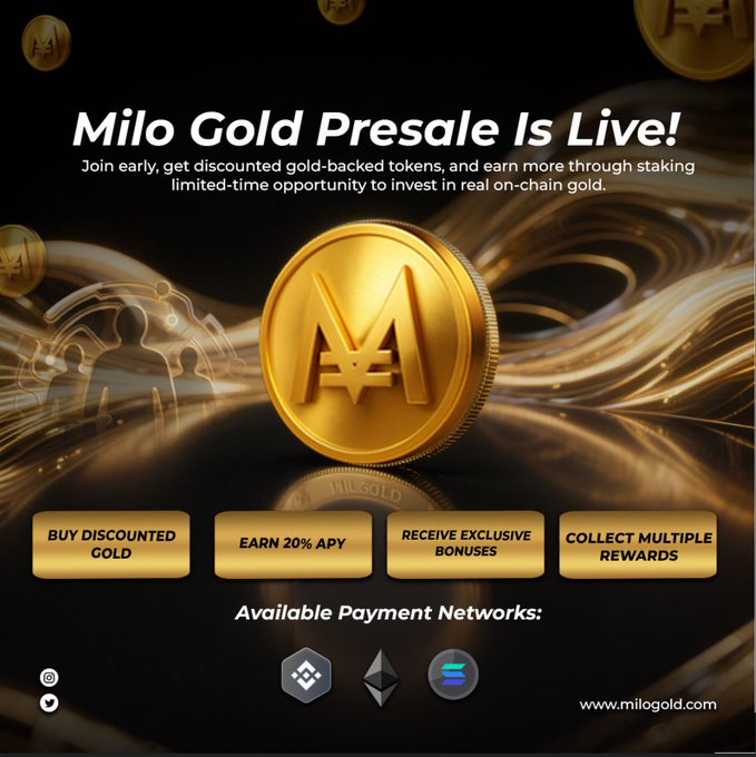 Milo Gold ($MLGD): Gold-Backed Crypto Presale with Stability