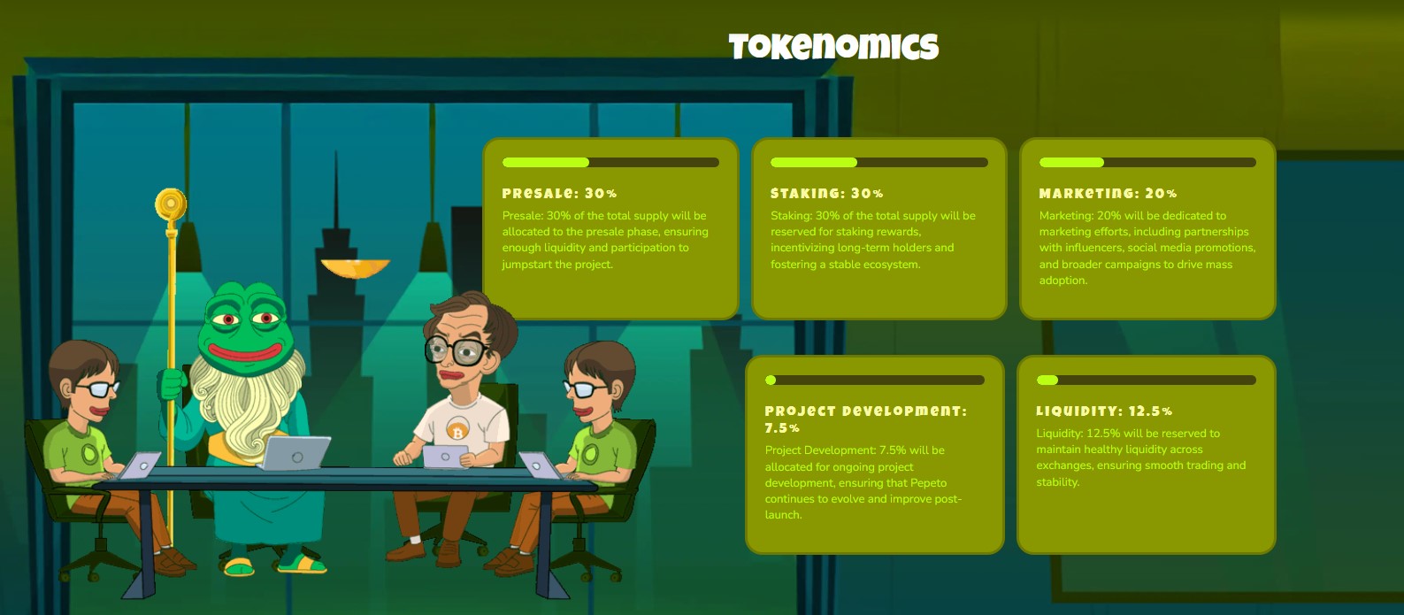 the tokenomics page