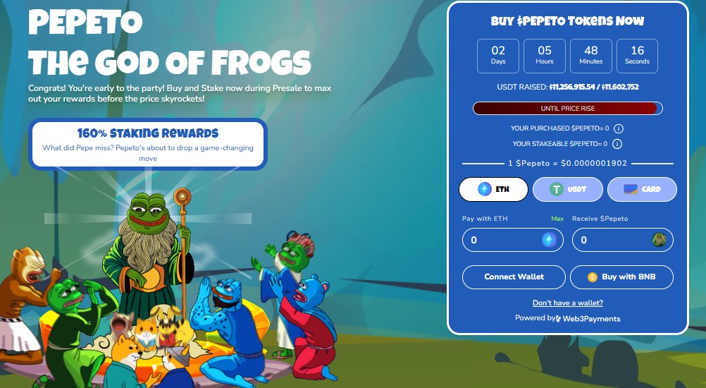The official presale dashboard shows 