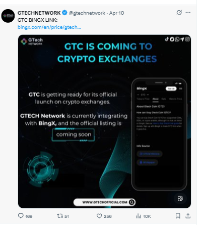 GTC price prediction BingX listing update May 2026