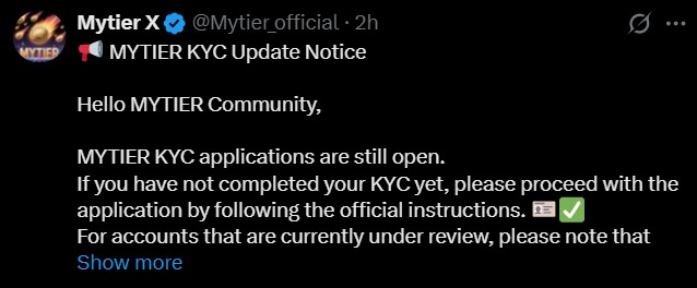 Mytier Network KYC Process