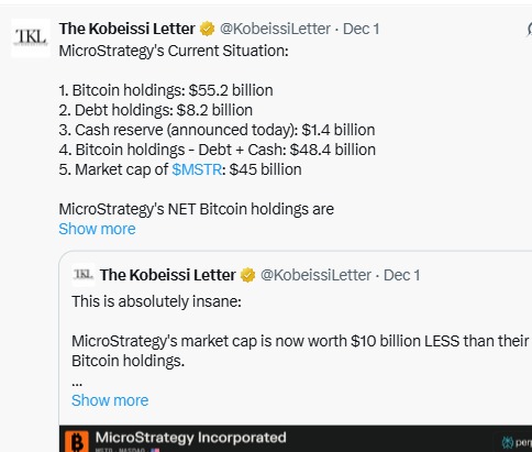 Microstrategy the kobeissie letter tweet