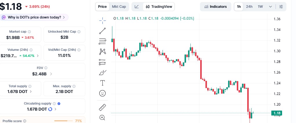 Polkadot $DOT Token Price Crash
