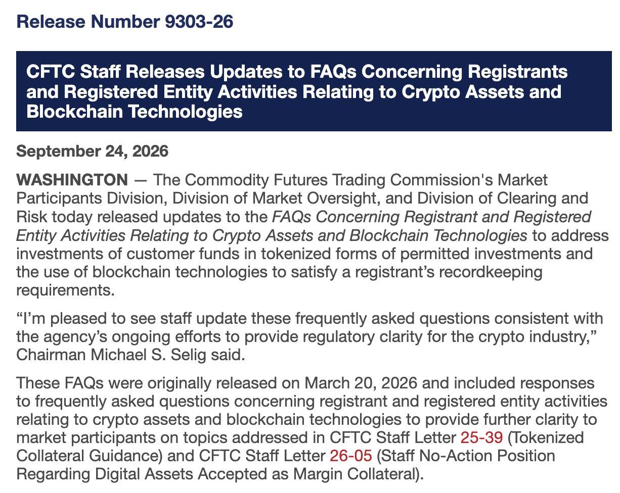 CFTC Official press release CFTC Official press release