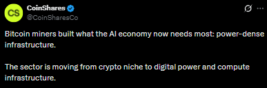 Coinshares official tweet