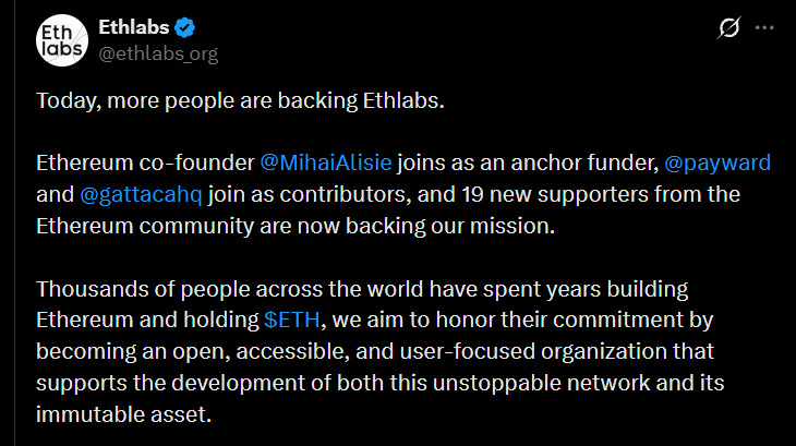 Ethlabs Funding News