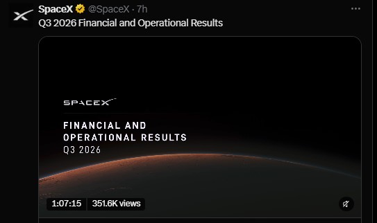 What Did SPCX Report in Its Q3 2026 Earnings Report?