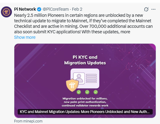 Pi Coin Price Prediction after 2.5 million Pioneer migration update