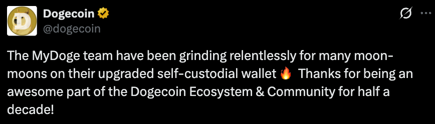 Dogecoin official tweet Dogecoin official tweet