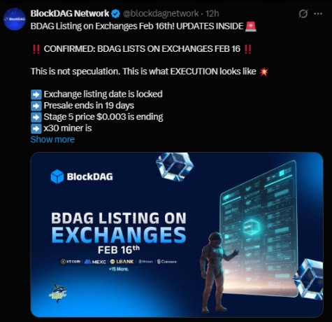 BlockDAG Listing Update BlockDAG Listing Update