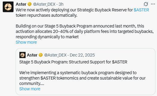 Aster Buyback Programme