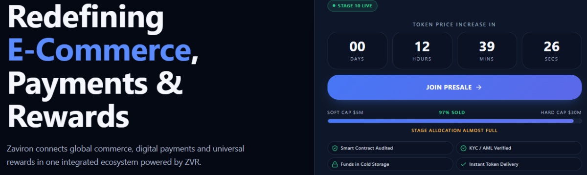 Zaviron Presale Update live presale details