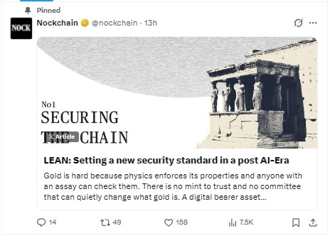 Nockchain pinned post Nockchain pinned post