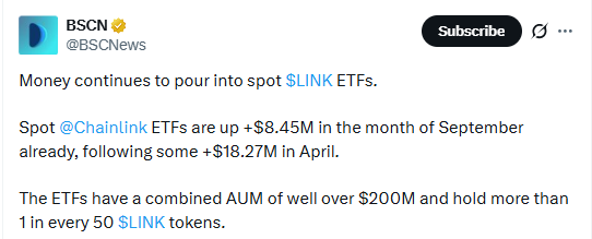 LINK Price ETF Flows