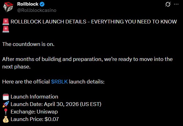Rollblock Offical Listing Announcement