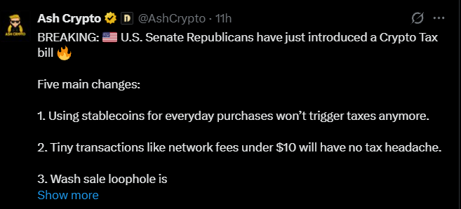 US Senate New Crypto Bill 