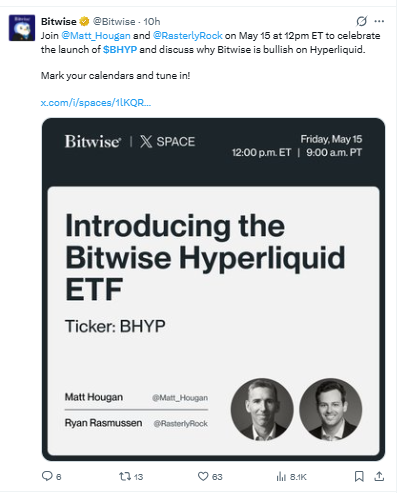 Bitwise HyperLiquid ETF