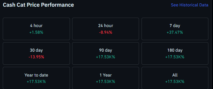 CASHCAT Price Performance