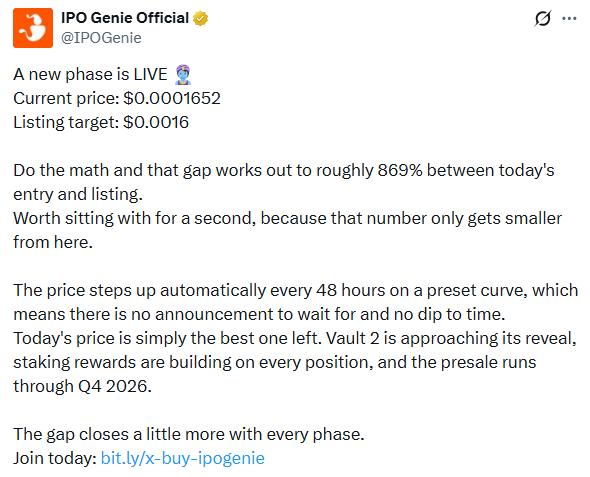 ipo genie presale new phase