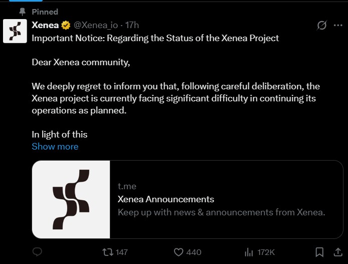 Xenea Wallet Shutdown News Xenea Wallet Shutdown News