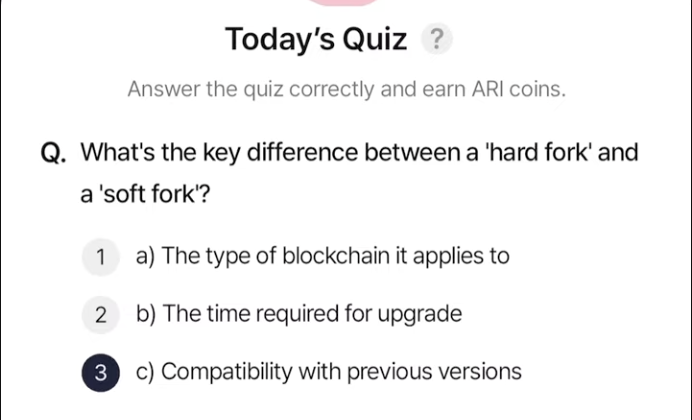 ARI Wallet Daily Quiz Answer