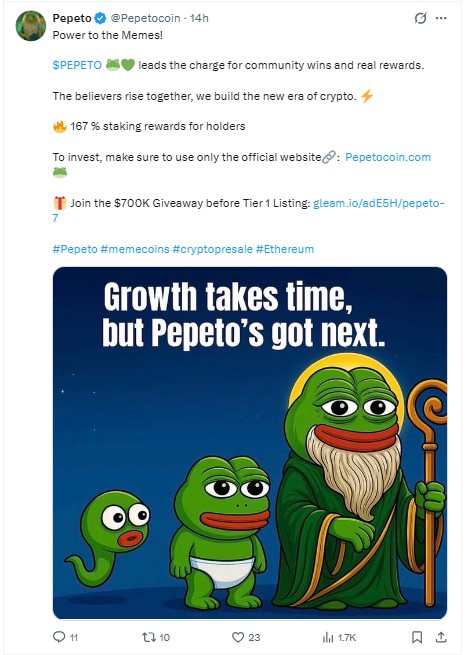 Pepeto official X post