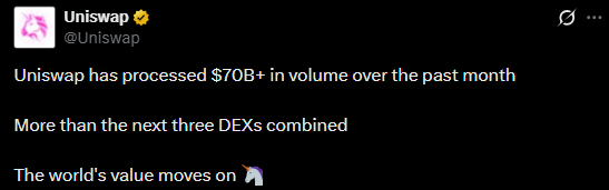 Uniswap official x post Uniswap official x post