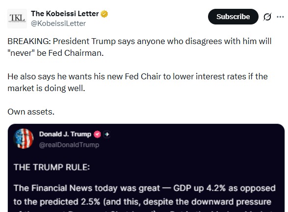 Trump Fed chairman remark