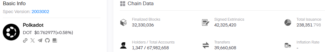 Polkadot Chain Data 
