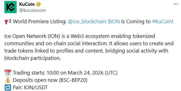 Ice Open Network Listing on KuCoin