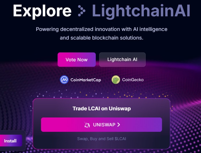 lighchain ai points users to uniswap