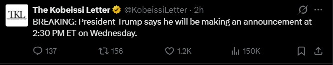 Trump Announcement Today